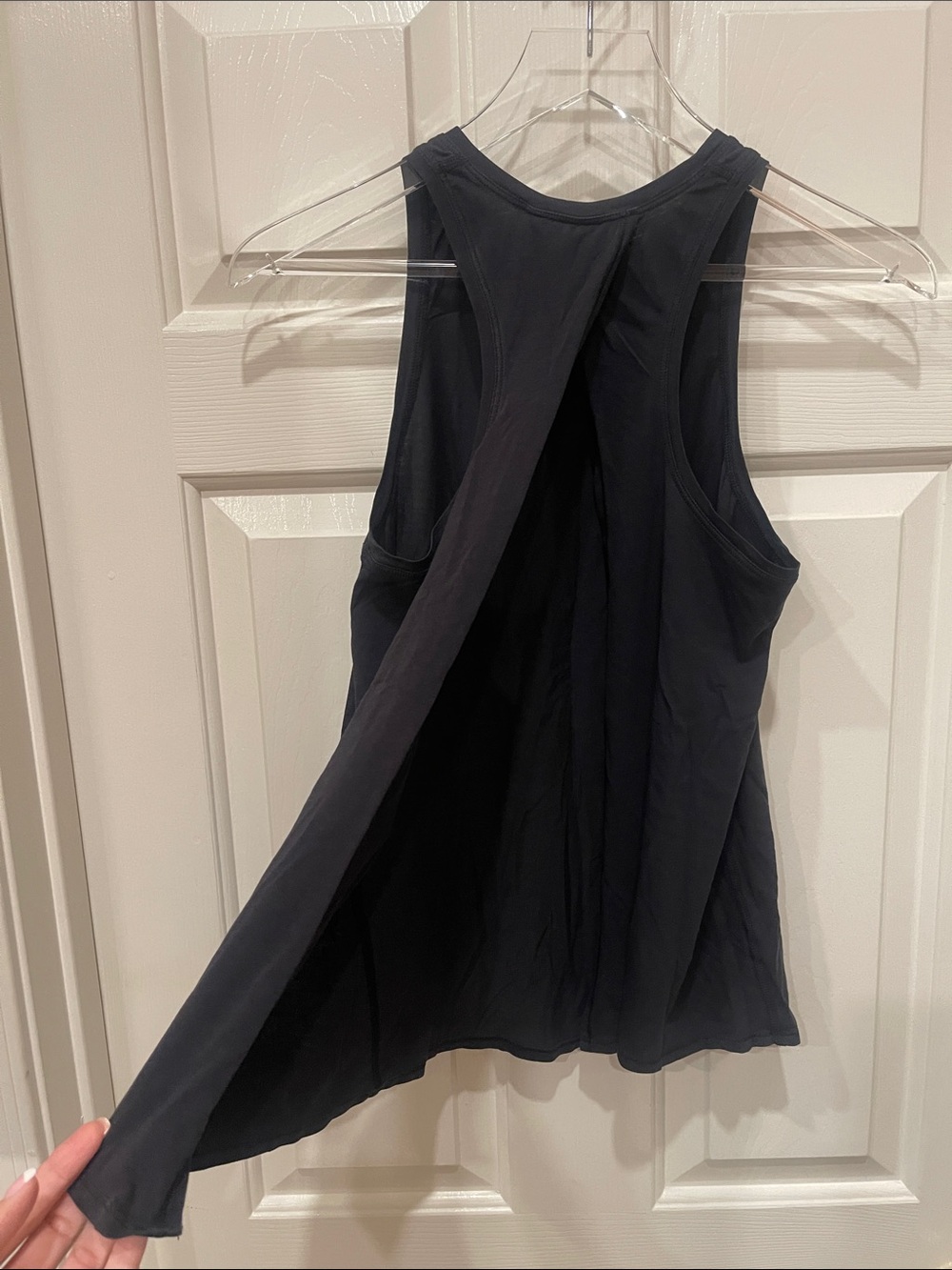 Black Women’s Sleeveless Tank Top W/Open Back S:M - Picture 2 of 2
